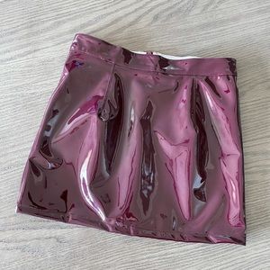 Purple Latex Mini Skirt